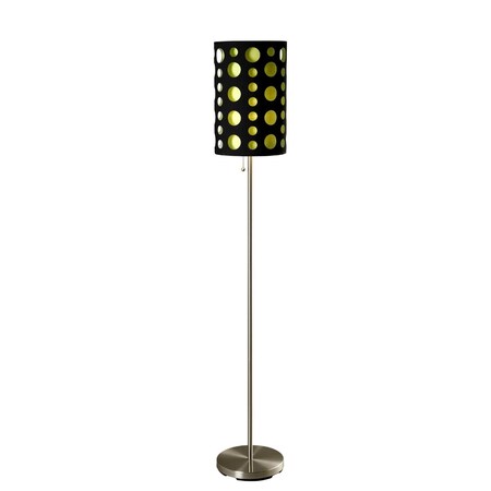Estallar 66 in. Novelty Floor Lamp with Black & Green Drum Shade, Steel ES3111287
